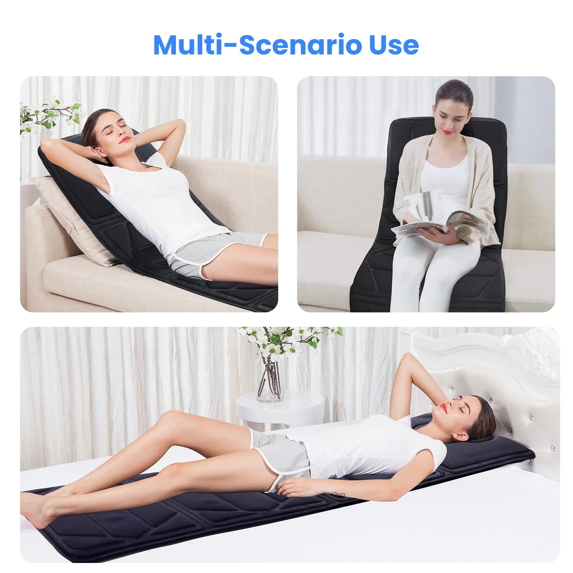 Full Body Massage Mat with Heat, Electric Massage Pad, Back Massager for Pain Relief, Gifts