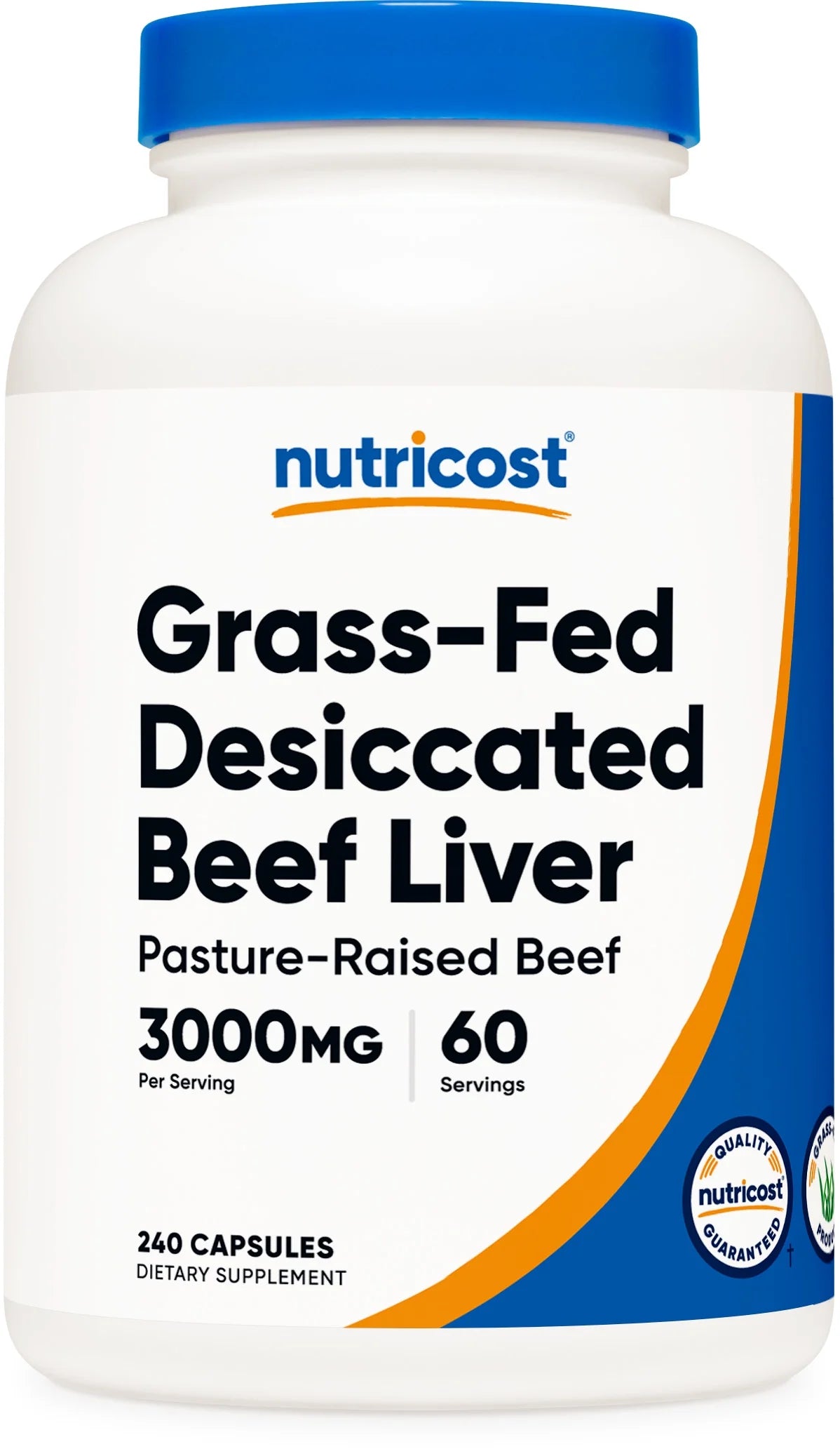 Grass Fed Desiccated Beef Liver Supplement 240 Capsules, 3000Mg (750Mg per Cap)