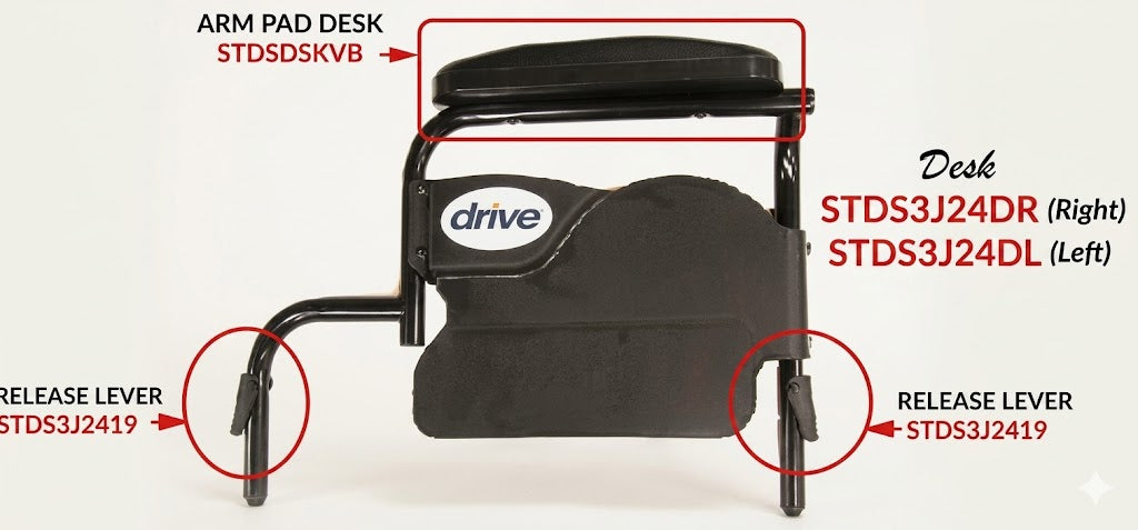 Drive Medical Universal Wc Desk Arm Pad Vinyl  1/ea