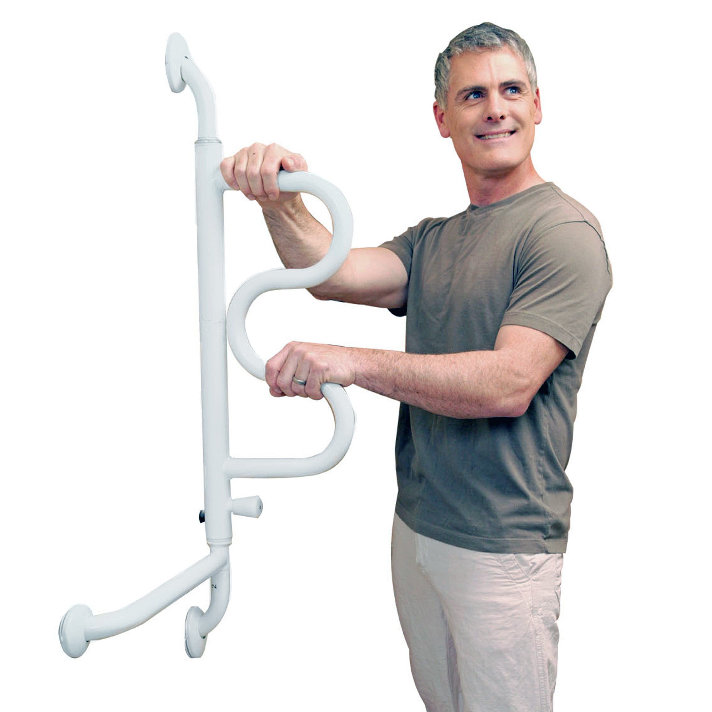 Curved Grab Bar by Stander- Stylish Safety Support for Bathrooms, Easy Grip