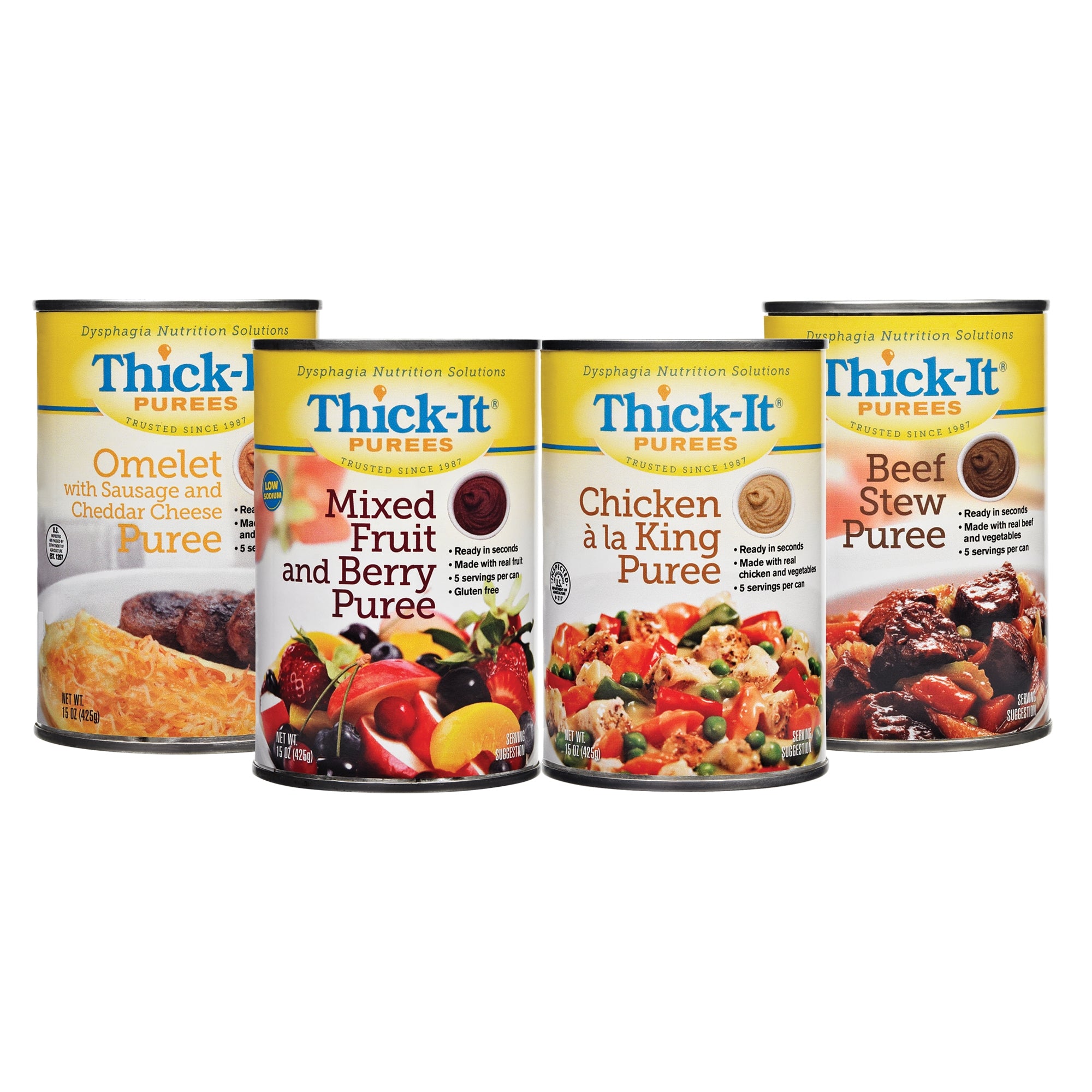 Thickened Food Thick-It 15 oz. Can Sausage / Cheese Omelet Flavor Puree IDDSI Level 4 Extremely Thick/Pureed,Packaging Type- Each