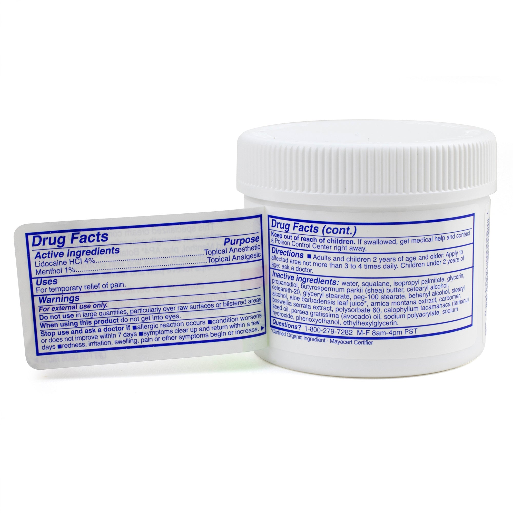 Topical Pain Relief TriDerma MD 4% - 1% Strength Lidocaine / Menthol Cream 4 oz.,Packaging Type- Each