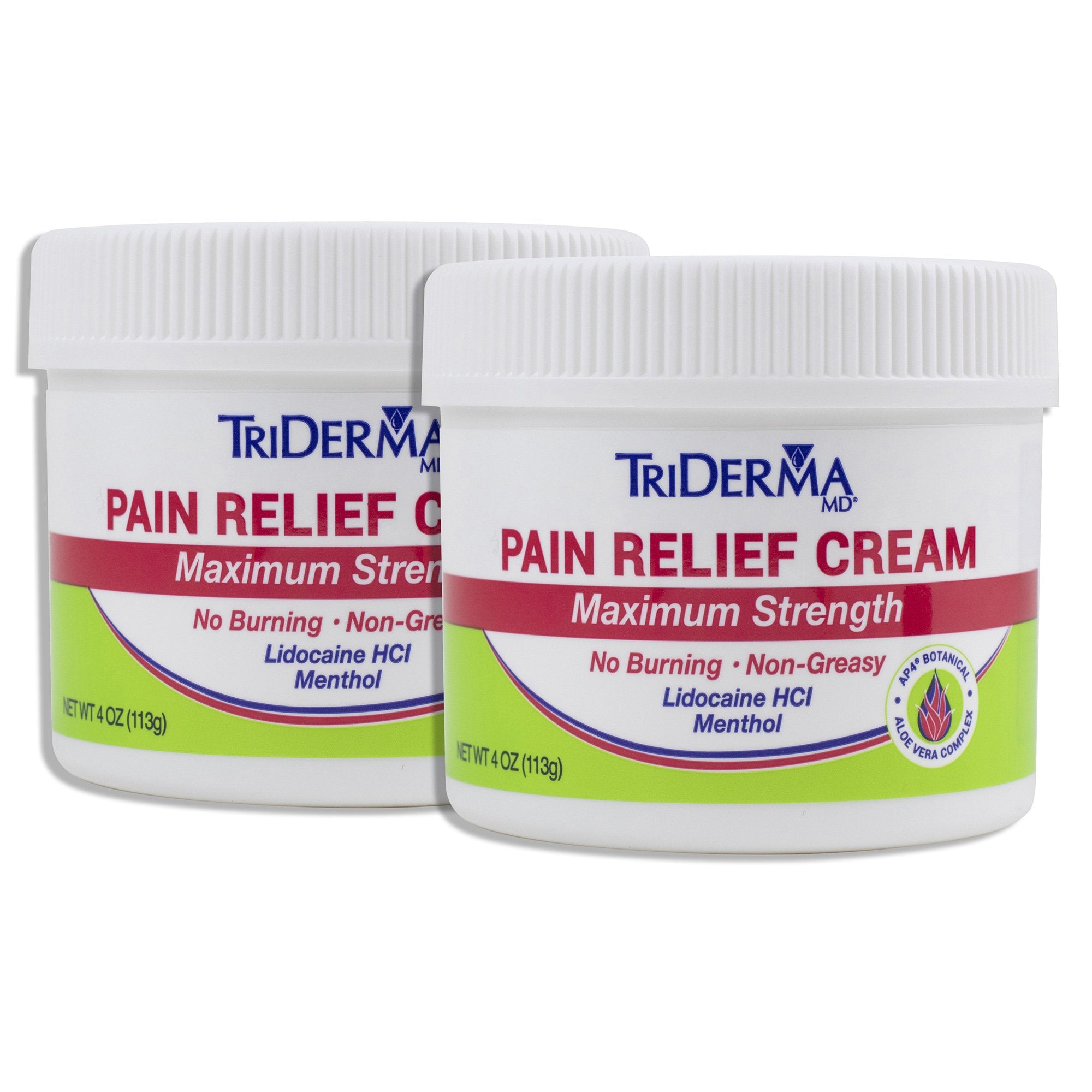 Topical Pain Relief TriDerma MD 4% - 1% Strength Lidocaine / Menthol Cream 4 oz.,Packaging Type- Each