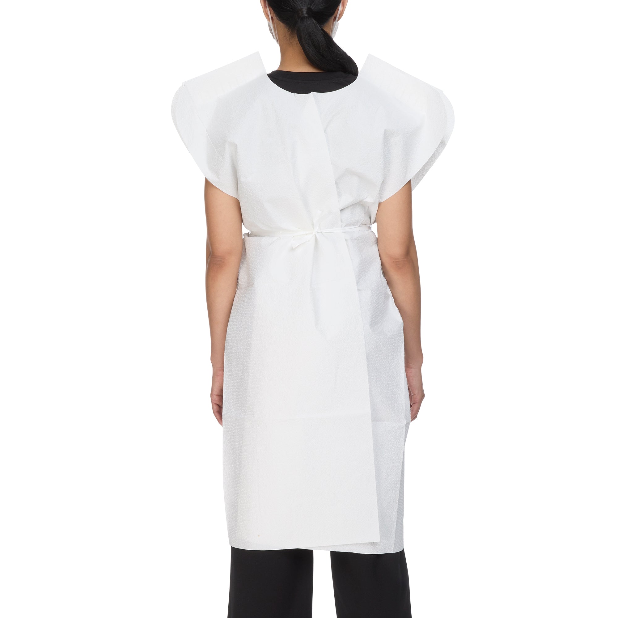 Patient Exam Gown McKesson One Size Fits Most White Disposable, Packaging Type- Case