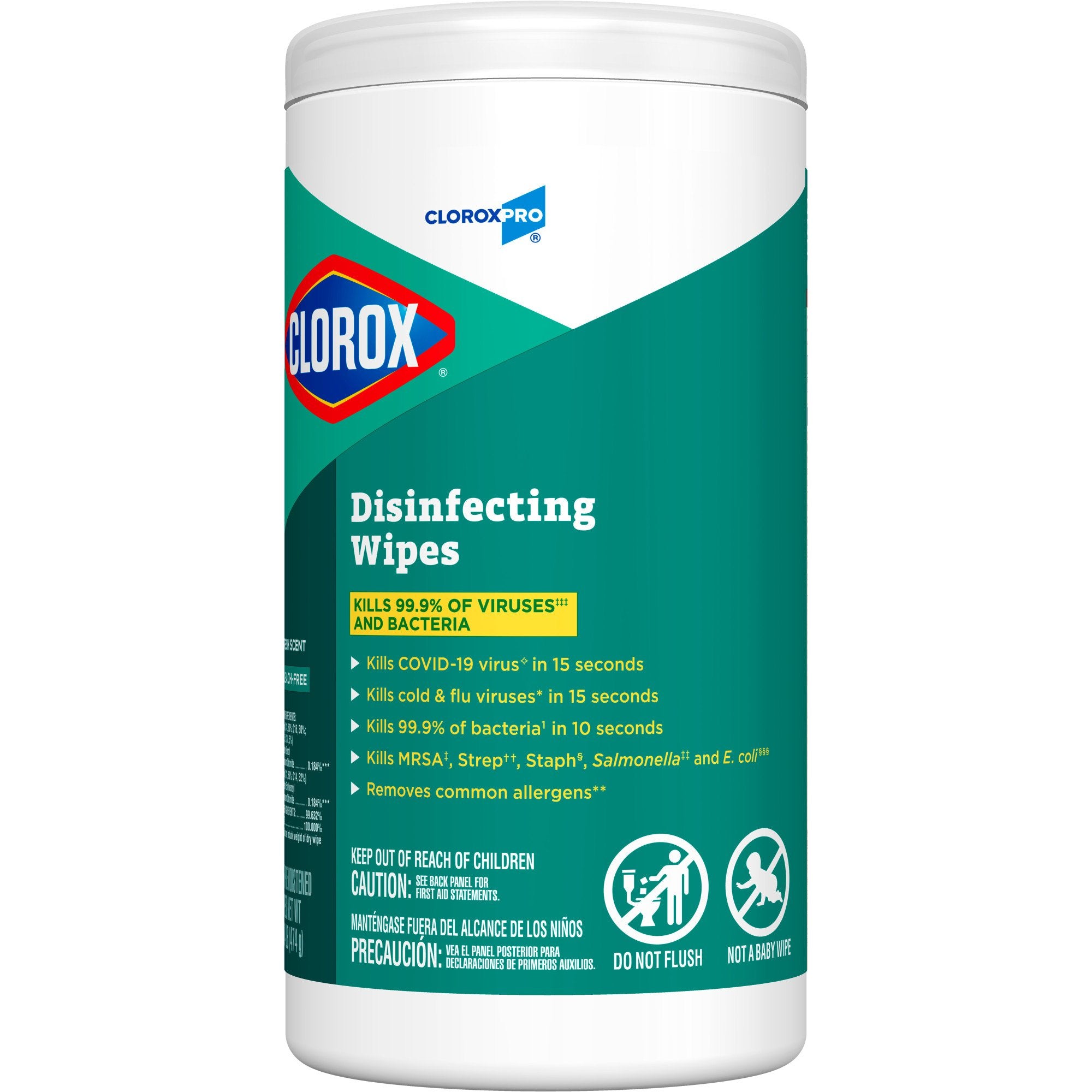CloroxPro™ Clorox® Surface Disinfectant Premoistened Manual Pull Wipe 75 Count Canister Fresh Scent NonSterile