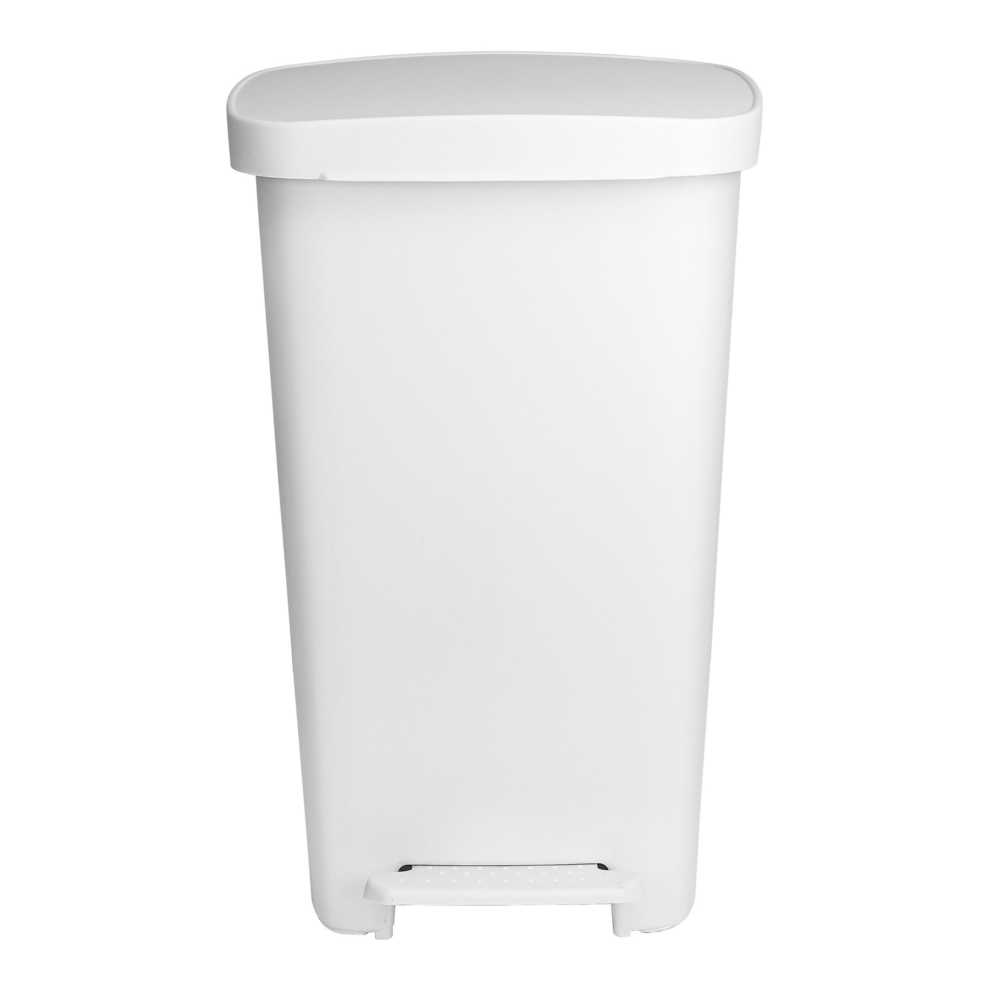 durable white plastic rectangular trash cans