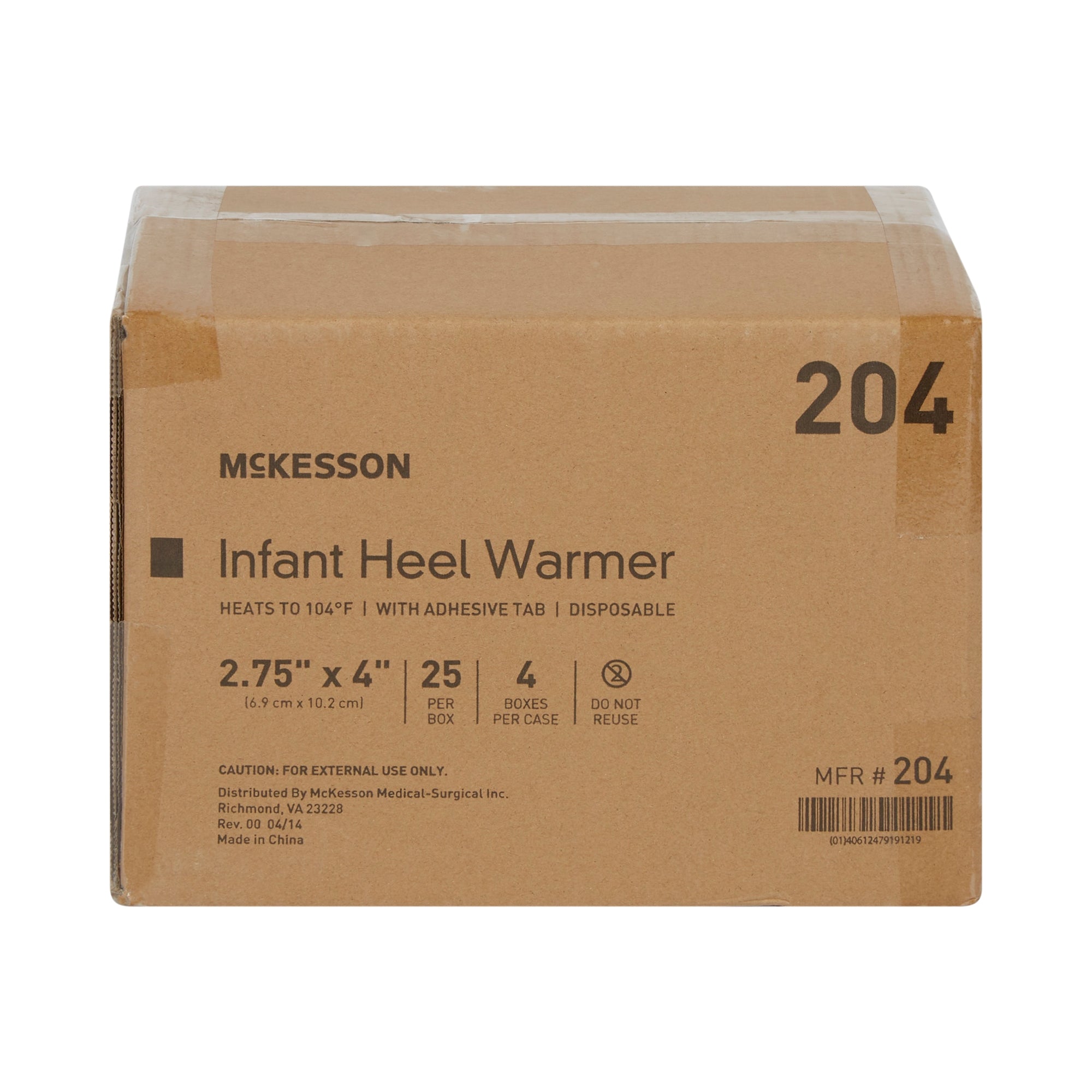 Instant Infant Heel Warmer McKesson Heel One Size Fits Most Sodium Acetate / Water Disposable, Packaging Type- Case