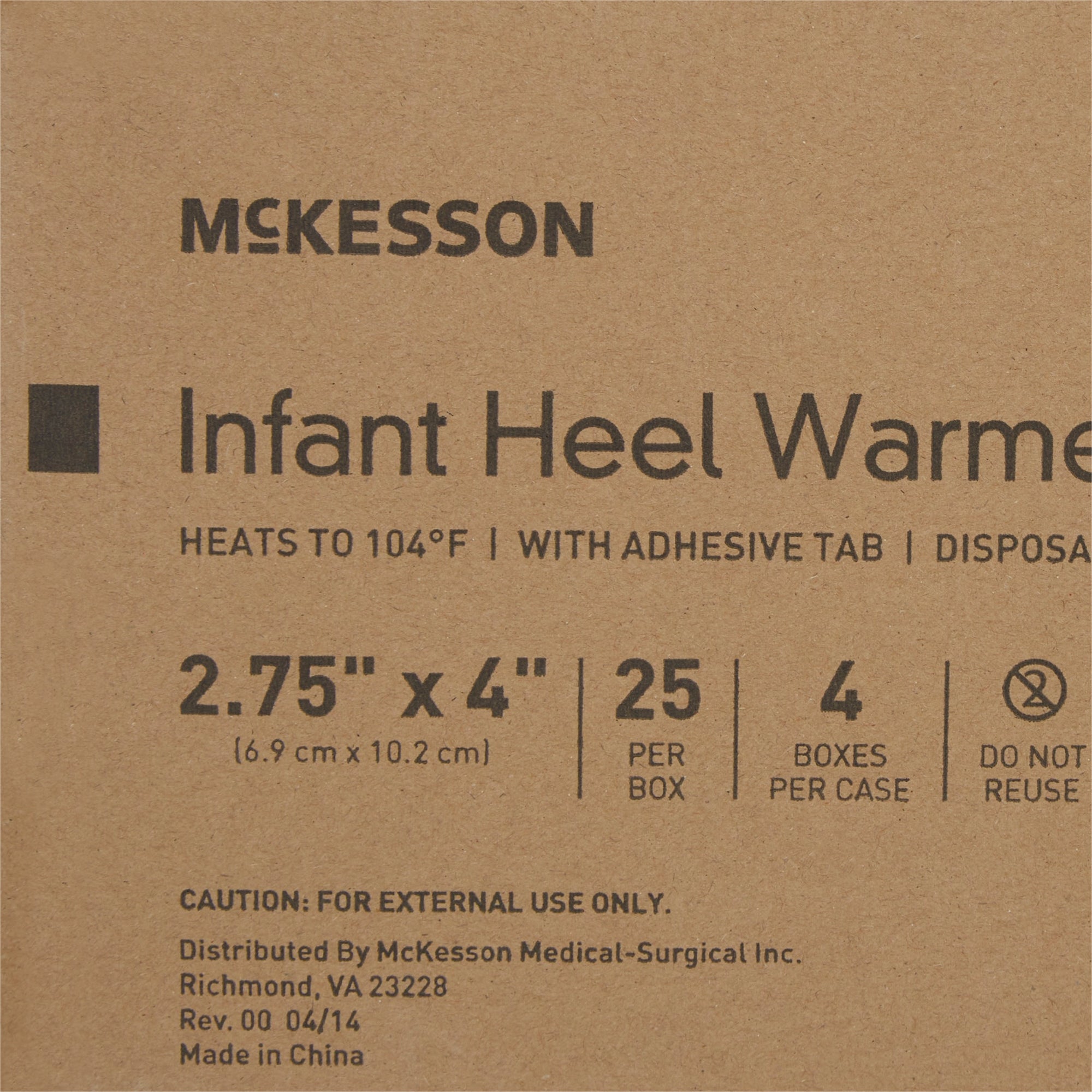 Instant Infant Heel Warmer McKesson Heel One Size Fits Most Sodium Acetate / Water Disposable, Packaging Type- Case