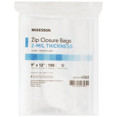 Reclosable Bag McKesson 9 X 12 Inch Polyethylene Clear Zipper Closure