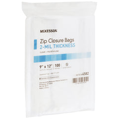 Reclosable Bag McKesson 9 X 12 Inch Polyethylene Clear Zipper Closure