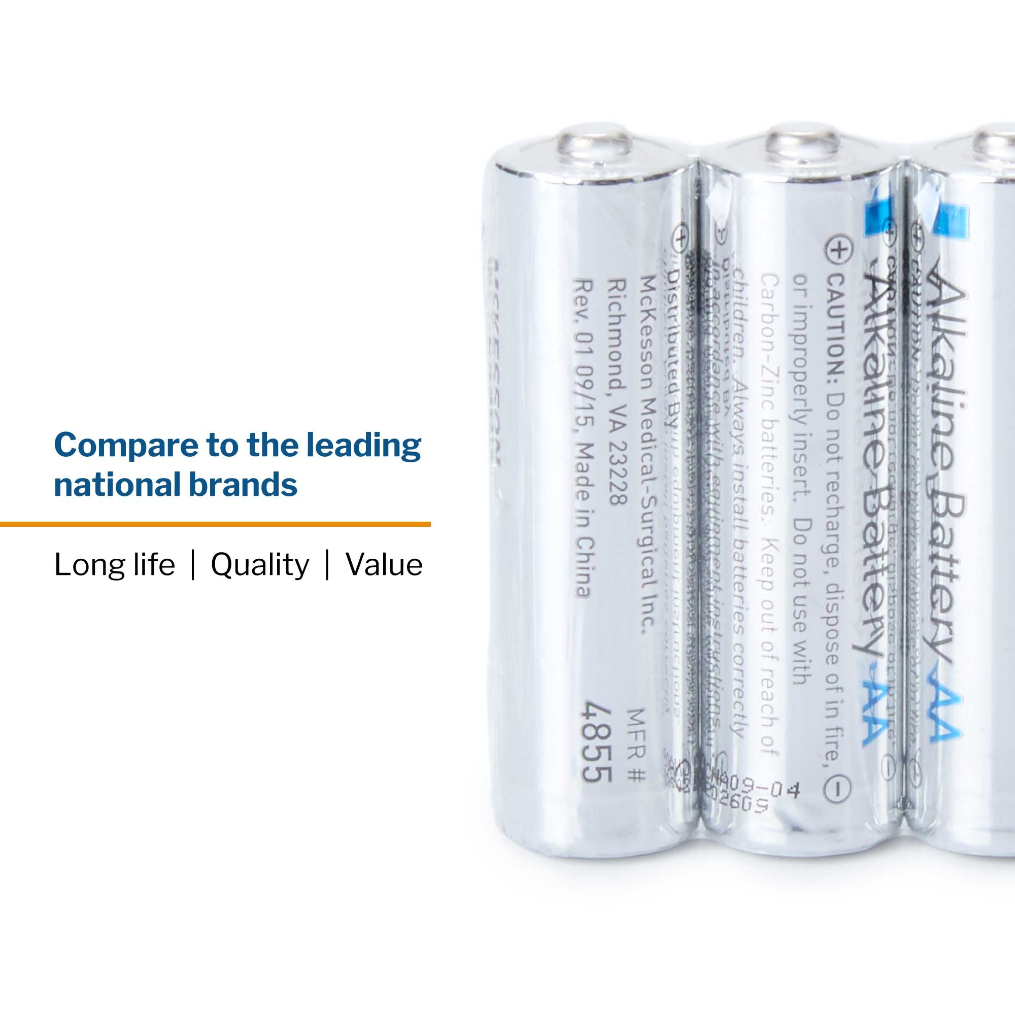 Alkaline Battery McKesson AA Cell 1.5V Disposable 24 Pack, Packaging Type- Box
