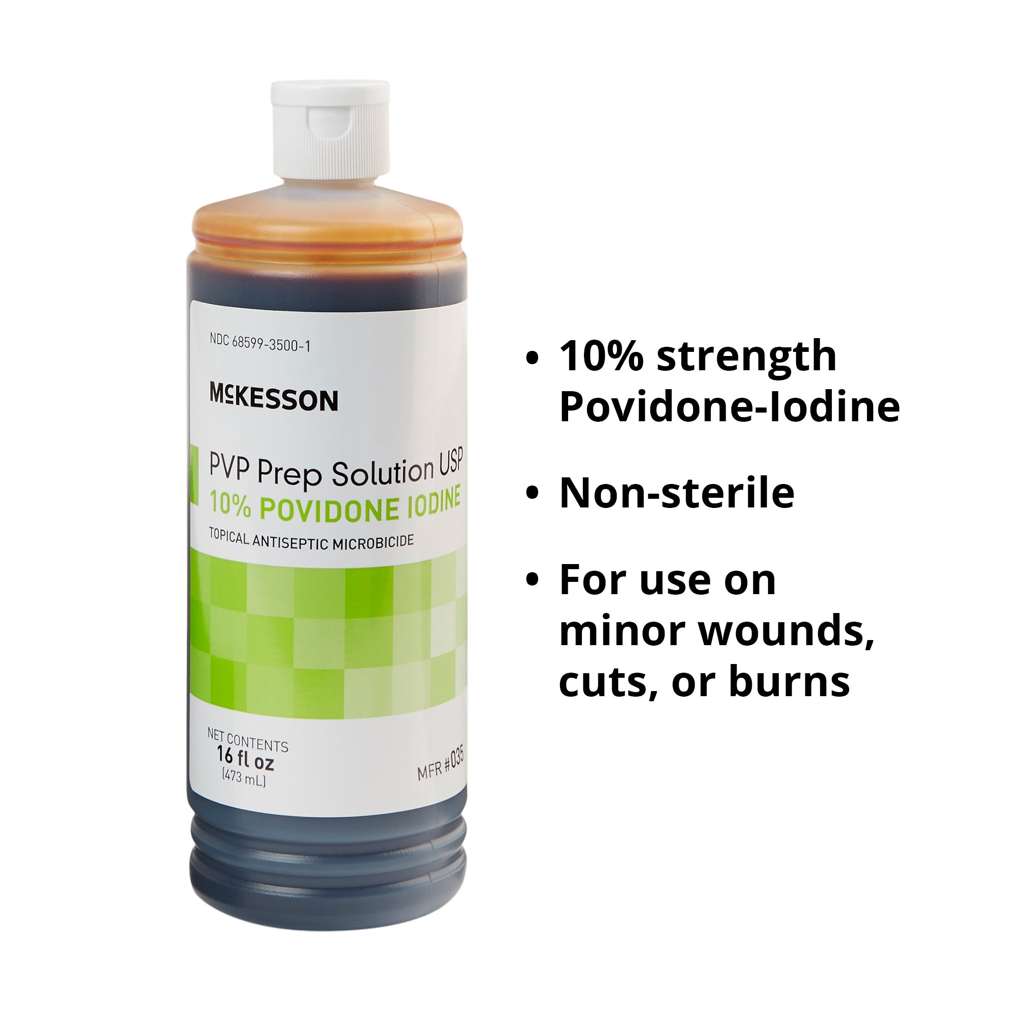 Skin Prep Solution McKesson 16 oz. Flip-Top Bottle 10% Strength Povidone-Iodine NonSterile