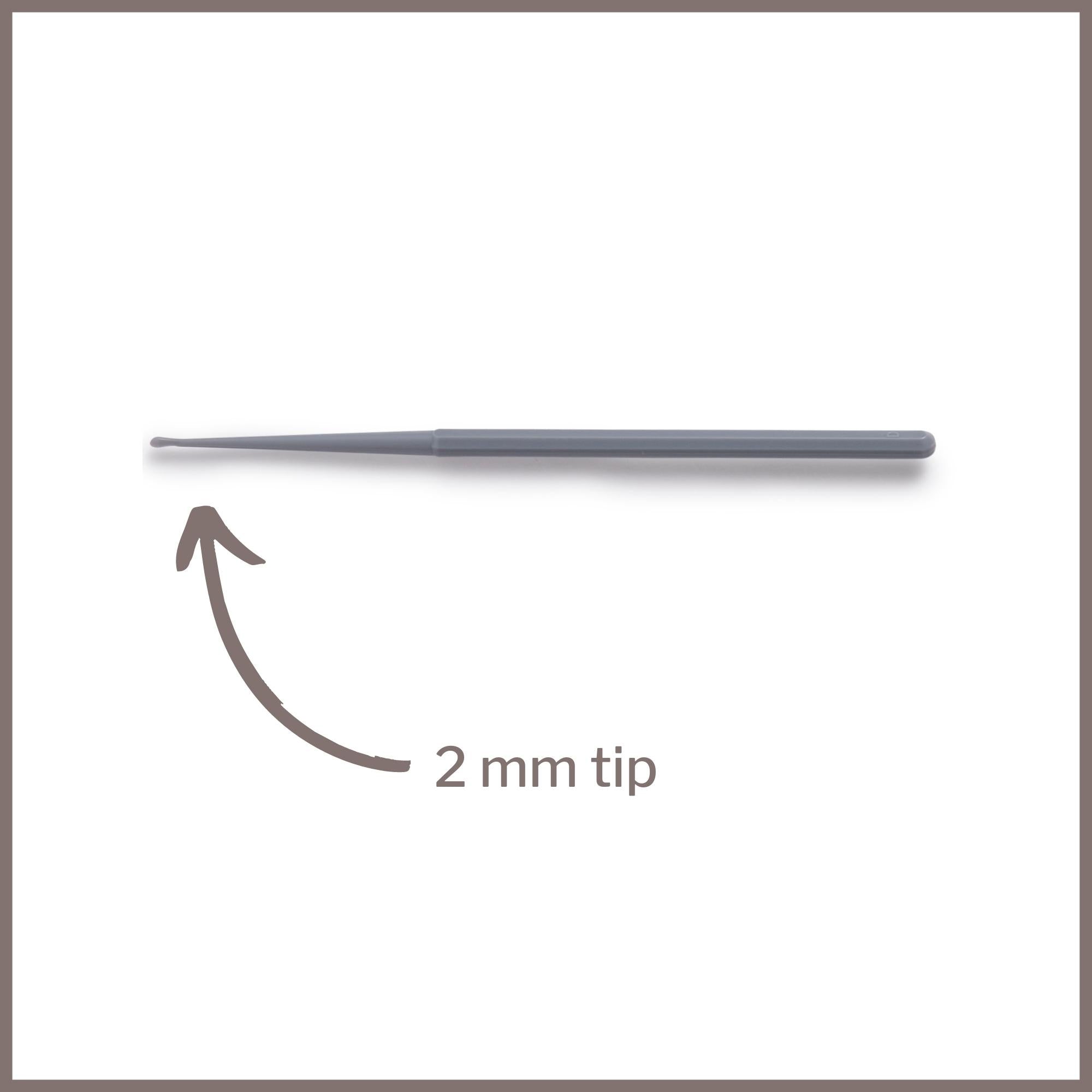 Ear Curette McKesson Handle with Grooves 2 mm Tip Cup Tip, Packaging Type- Case