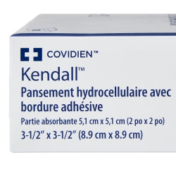 Foam Dressing Kendall™ Border Foam Gentle Adhesion 3-1/2 X 3-1/2 Inch With Border Film Backing Silicone Adhesive Square Sterile