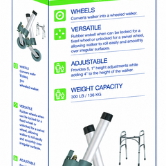 Comb. Swivel/fixed Wheels 3  W/lock And Rear Glides (pr)