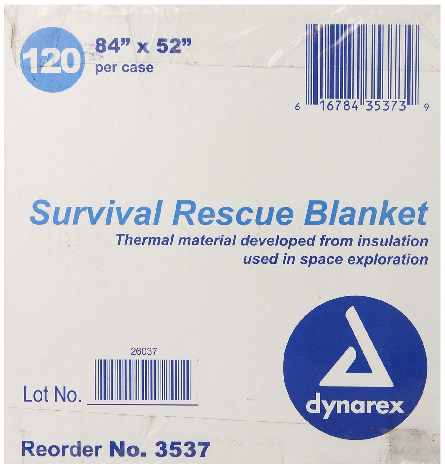 Rescue Blanket 52 W X 84 L Inch Mylar / Aluminum, Packaging Type- Case