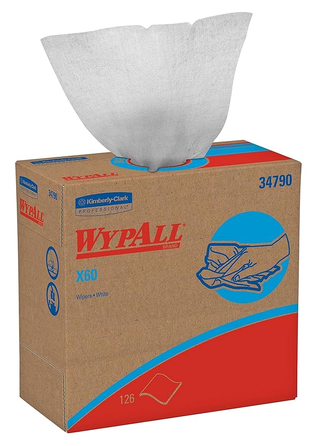 Toallita húmeda WypAll General Clean X60 blanca no estéril Hydroknit 9.1 x 165.8 pulgadas, reutilización limitada 