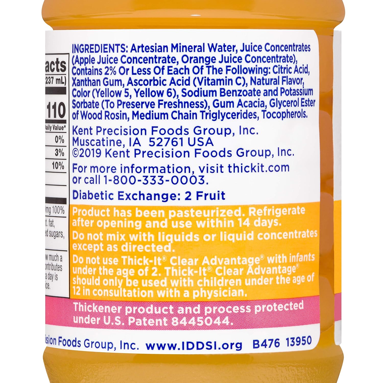 Thickened Beverage Thick-It Clear Advantage 8 oz. Bottle Orange Flavor Liquid IDDSI Level 2 Mildly Thick, Packaging Type- Case