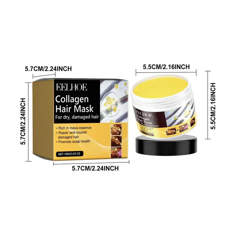 Collagen Moisturizing Hair Mask for Revitalizing Hair, Hydrating Nourishing Hair Care Mask for Dry & Damaged Hair, Hair Care Product Forwomen & Men