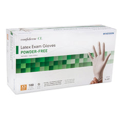 Exam Glove McKesson Confiderm CL X-Small NonSterile Latex Standard Cuff Length Textured Fingertips Ivory Not Rated | 100/BX10Box/Case