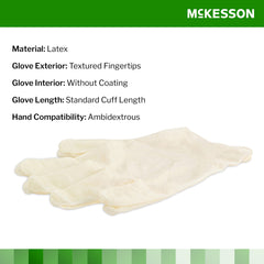 Exam Glove McKesson Confiderm X-Large NonSterile Latex Standard Cuff Length Textured Fingertips Ivory Not Rated | 100/BX10Box/Case