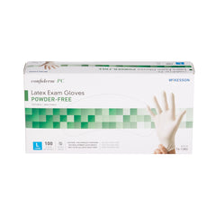 Exam Glove McKesson Confiderm Large NonSterile Latex Standard Cuff Length Fully Textured Ivory Not Rated | 10Box/Case