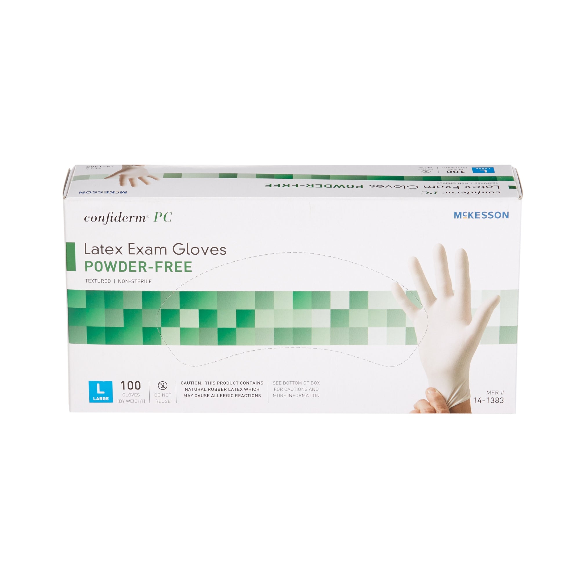 Exam Glove McKesson Confiderm Large NonSterile Latex Standard Cuff Length Fully Textured Ivory Not Rated | 10Box/Case