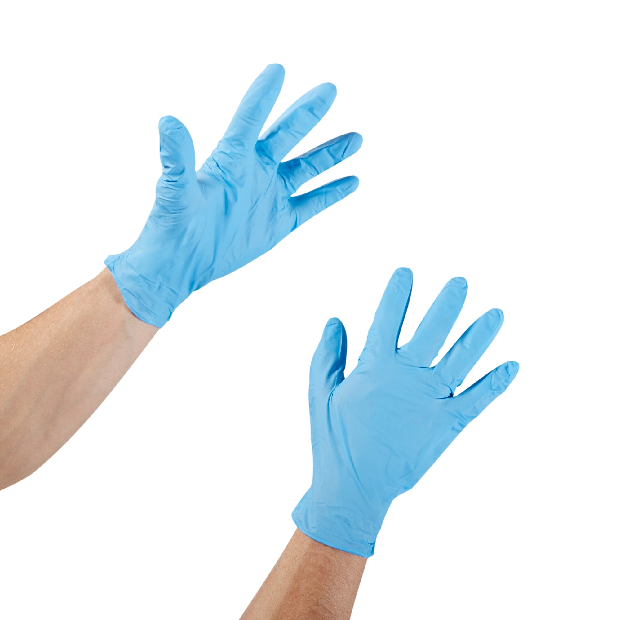 exam glove mckesson confiderm 4 5c x large nonsterile nitrile standard cuff length textured fingertips blue chemo tested packaging type box