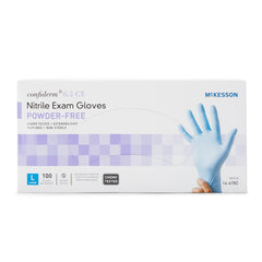 Exam Glove McKesson Confiderm 6.5CX Large NonSterile Nitrile Extended Cuff Length Textured Fingertips Blue Chemo Tested | 10Box/Case