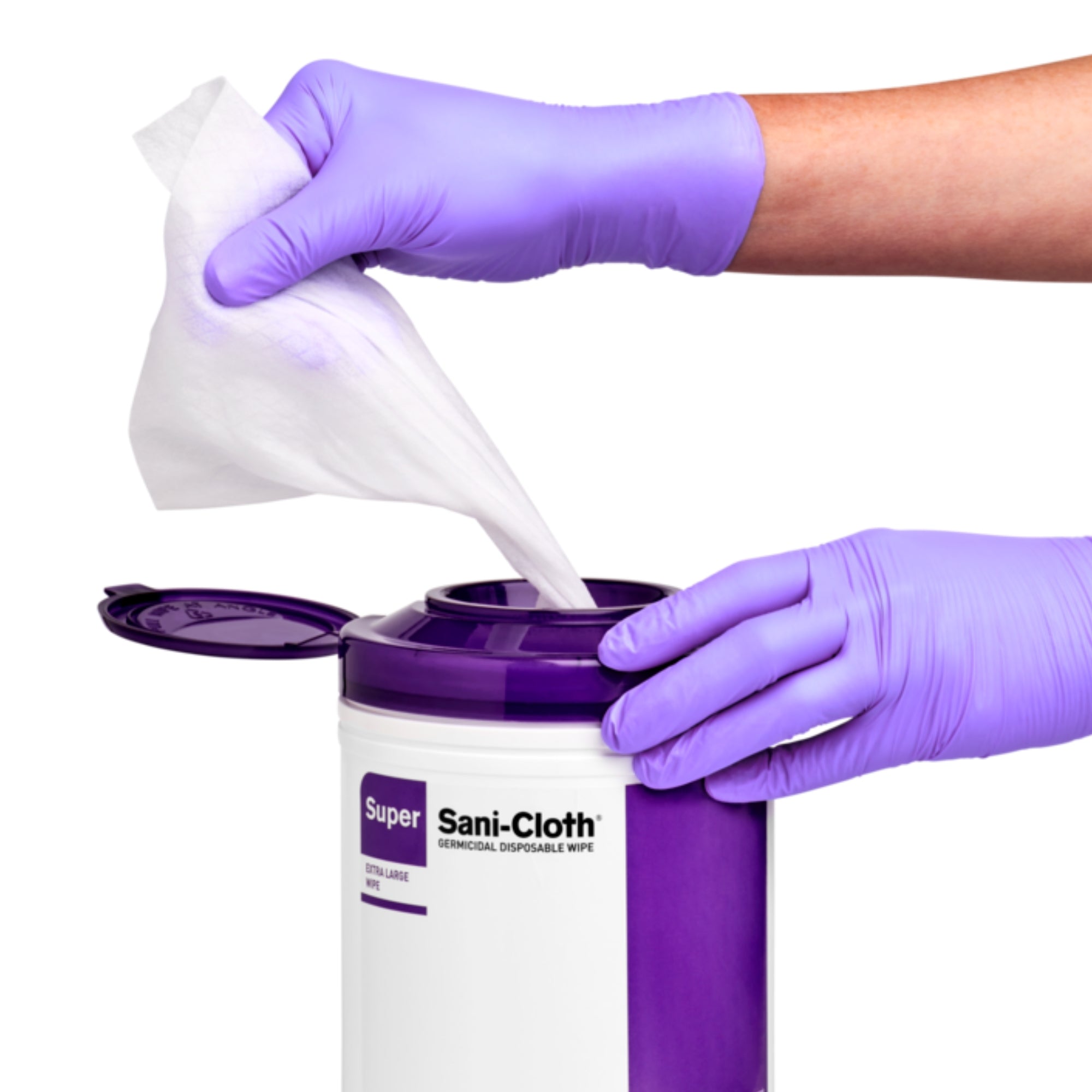 Super Sani-Cloth Surface Disinfectant Cleaner Premoistened Germicidal Manual Pull Wipe 160 Count Canister Alcohol Scent NonSterile | 12CANE/CASE