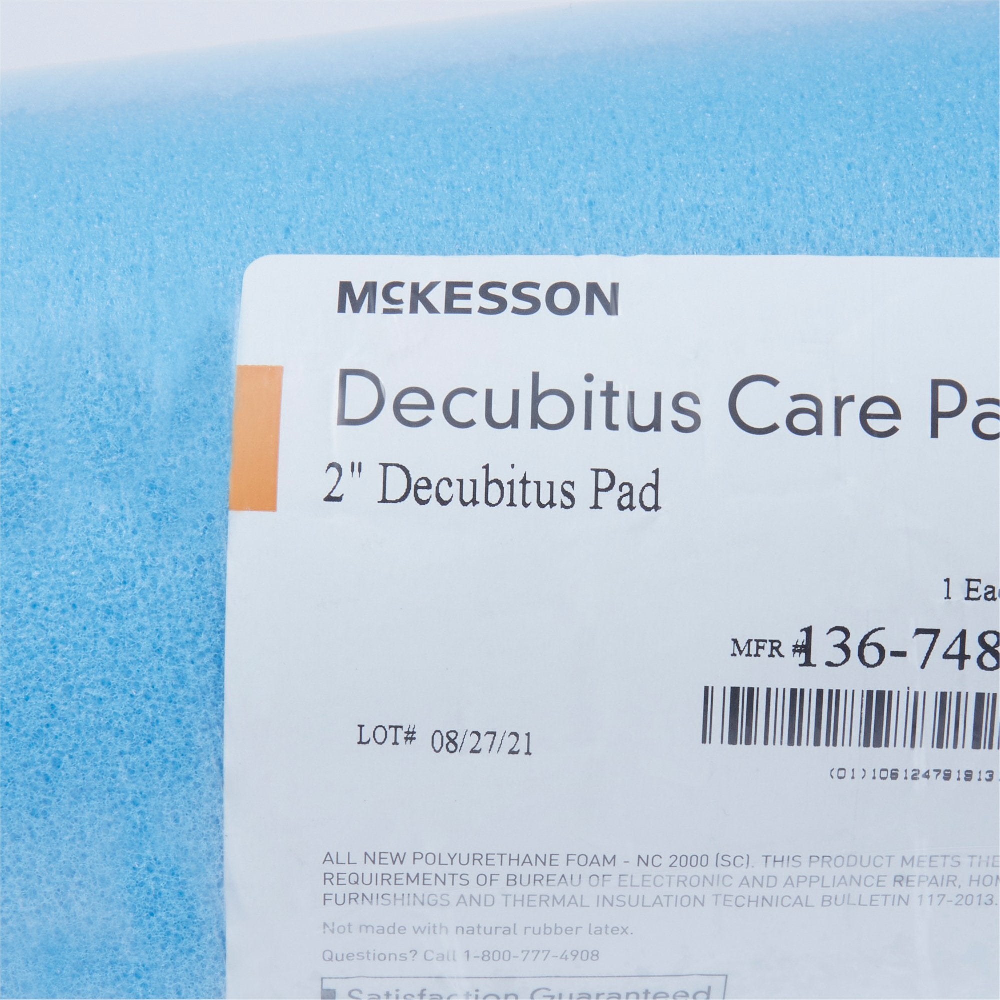 Mattress Overlay McKesson Convoluted Foam 72 L X 33 W X 2 H Inch