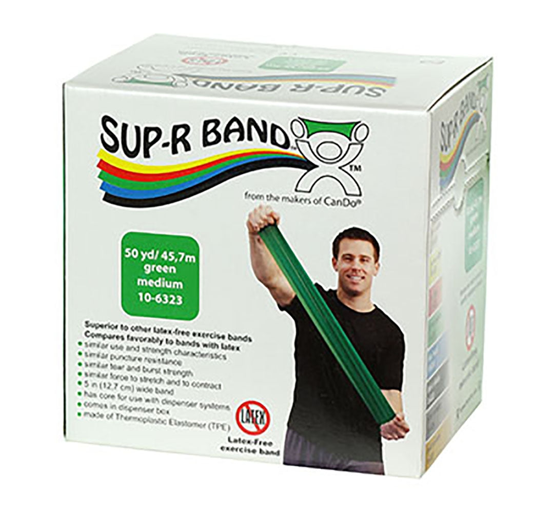 Exercise Resistance Band Sup-R Band Green 5 Inch X 50 Yard Medium Resistance,Packaging Type- Each