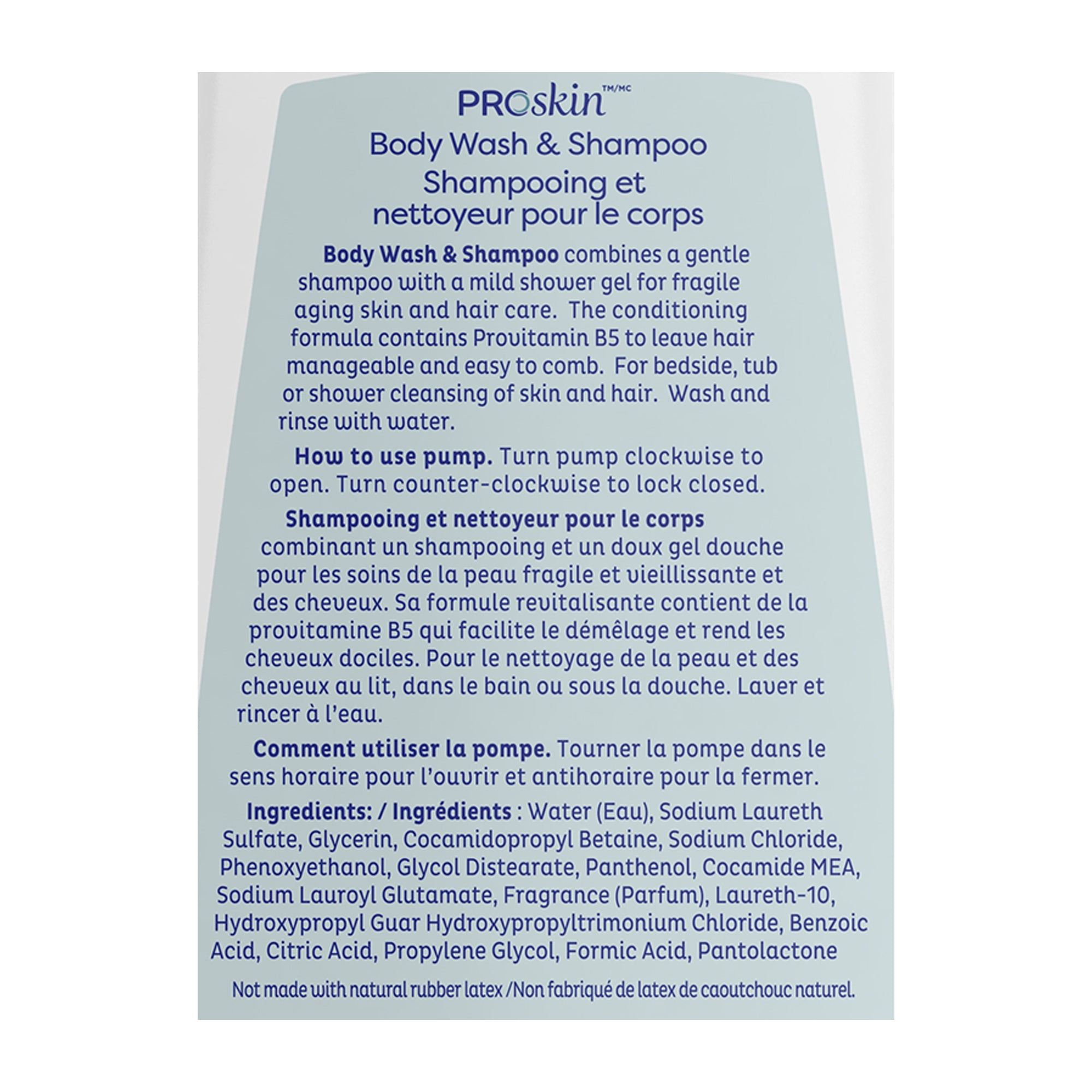 Shampoo and Body Wash TENA ProSkin 33.8 oz. Pump Bottle Unscented, Packaging Type- Case