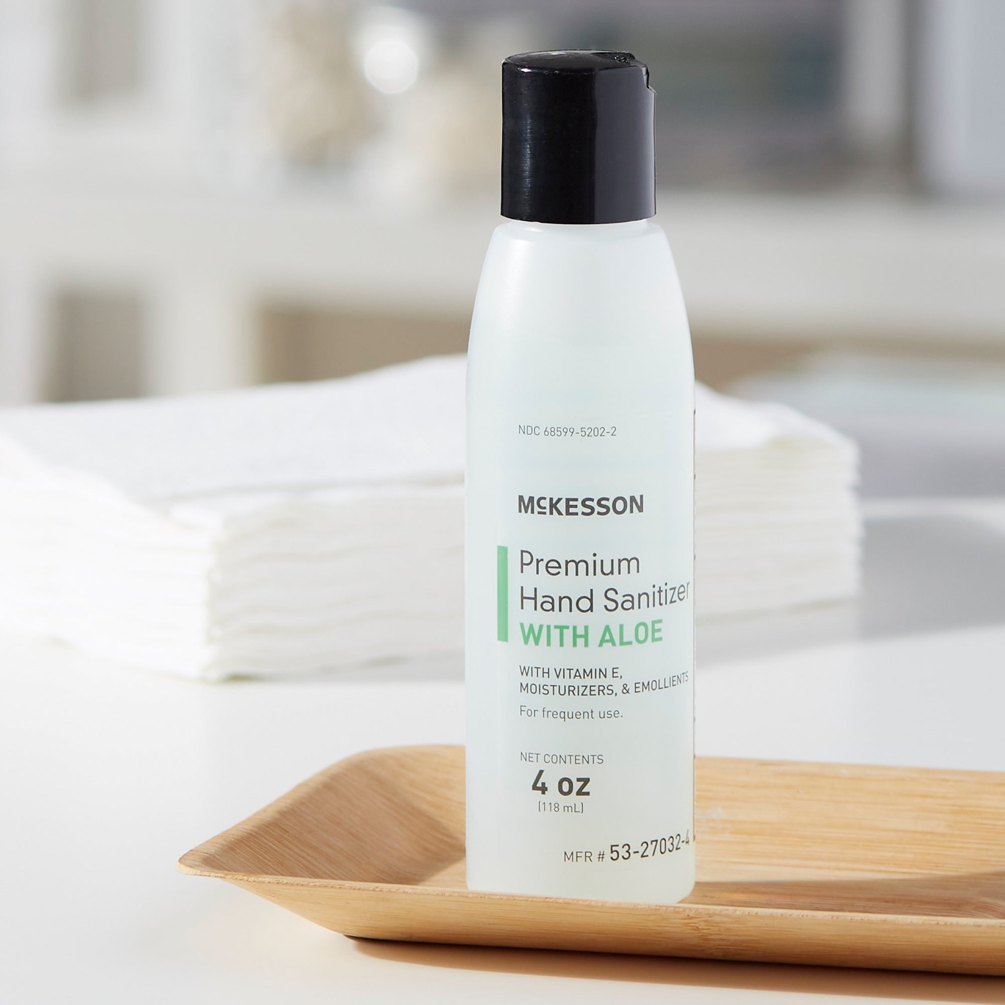 Hand Sanitizer with Aloe McKesson Premium 4 oz. Ethyl Alcohol Gel Bottle, Packaging Type- Case