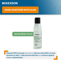 Hand Sanitizer with Aloe McKesson Premium 4 oz. Ethyl Alcohol Gel Bottle, Packaging Type- Case