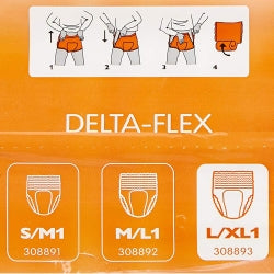 Unisex Adult Absorbent Underwear Abena® Delta-Flex XL1 Pull On with Tear Away Seams Large / X-Large Disposable Moderate Absorbency