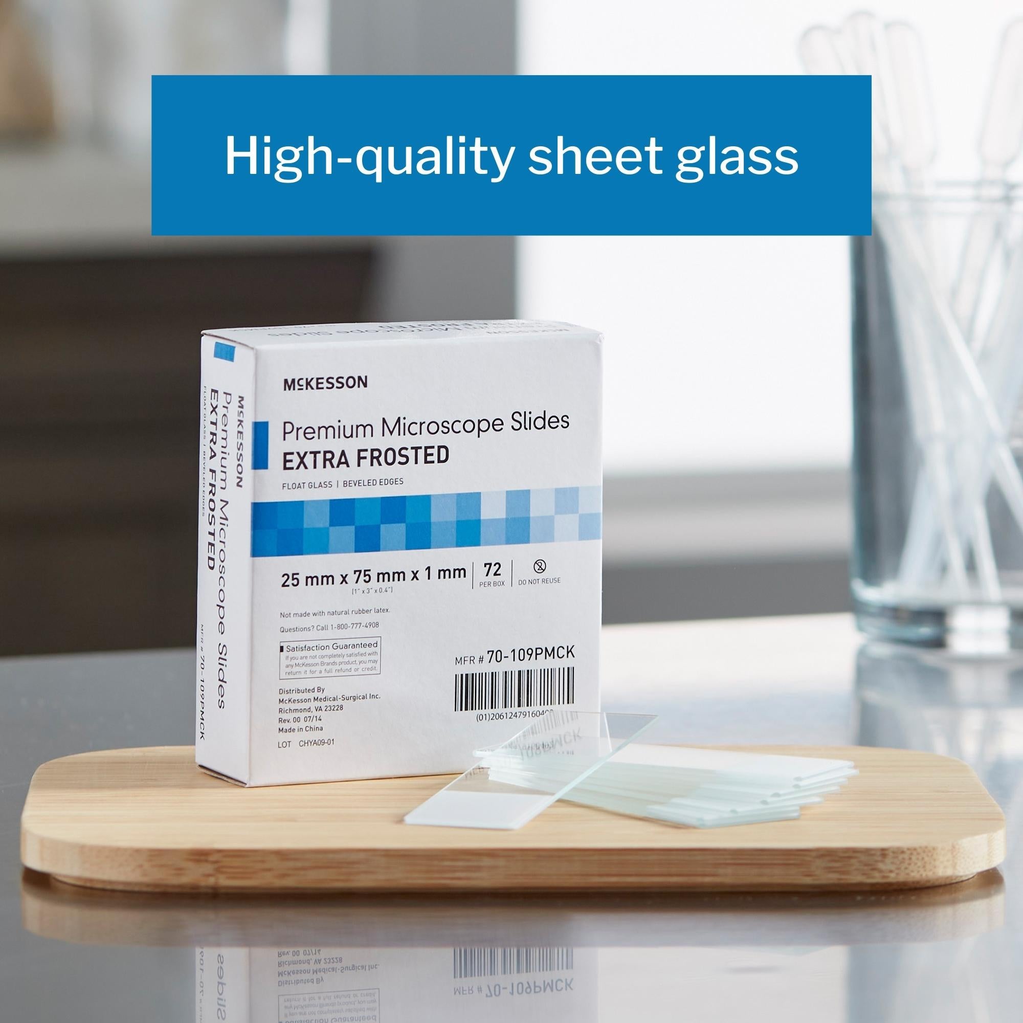Microscope Slide McKesson 25 X 75 X 1 mm Extra-Frosted End, Packaging Type- Case