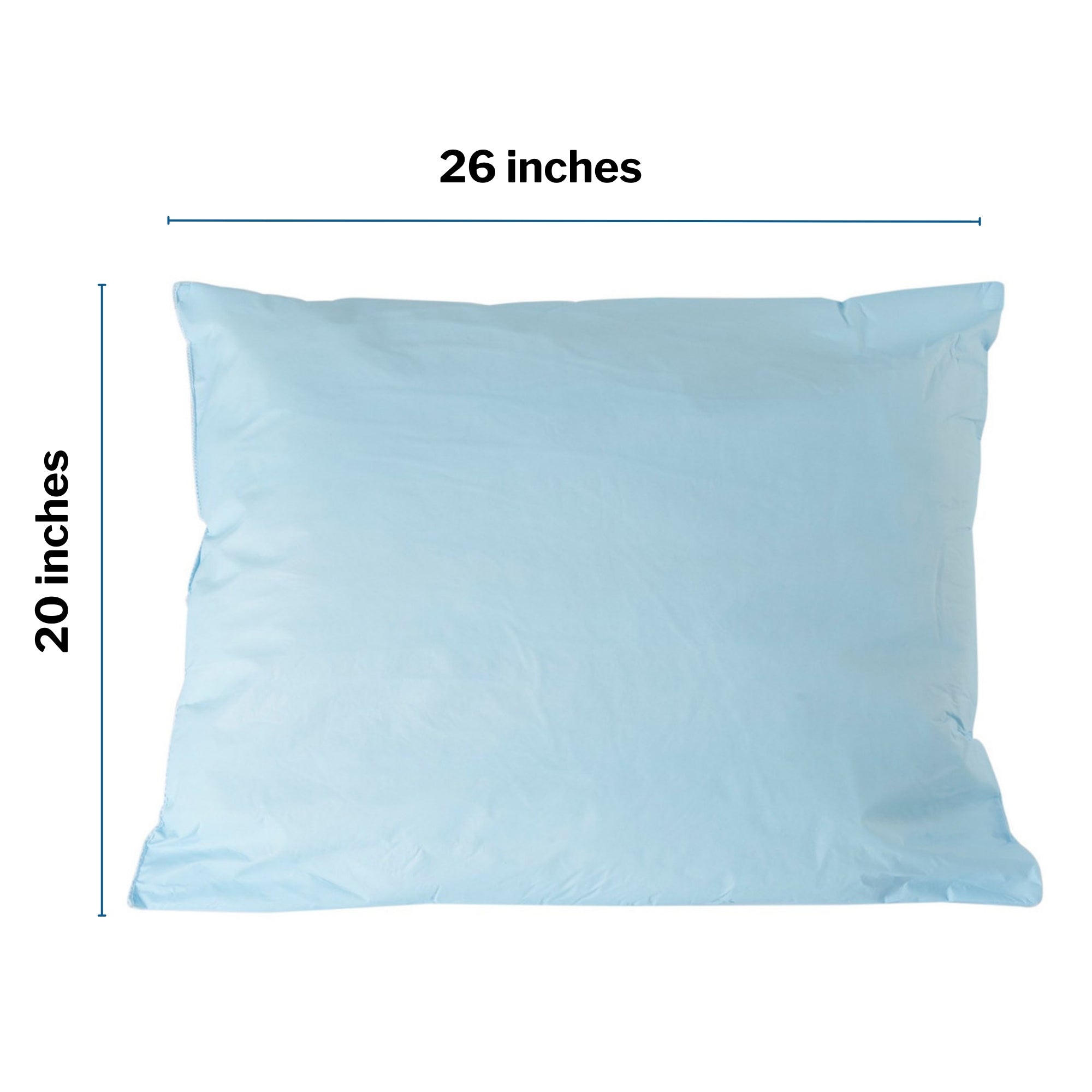 Bed Pillow McKesson 20 X 26 Inch Blue Reusable, Packaging Type- Case