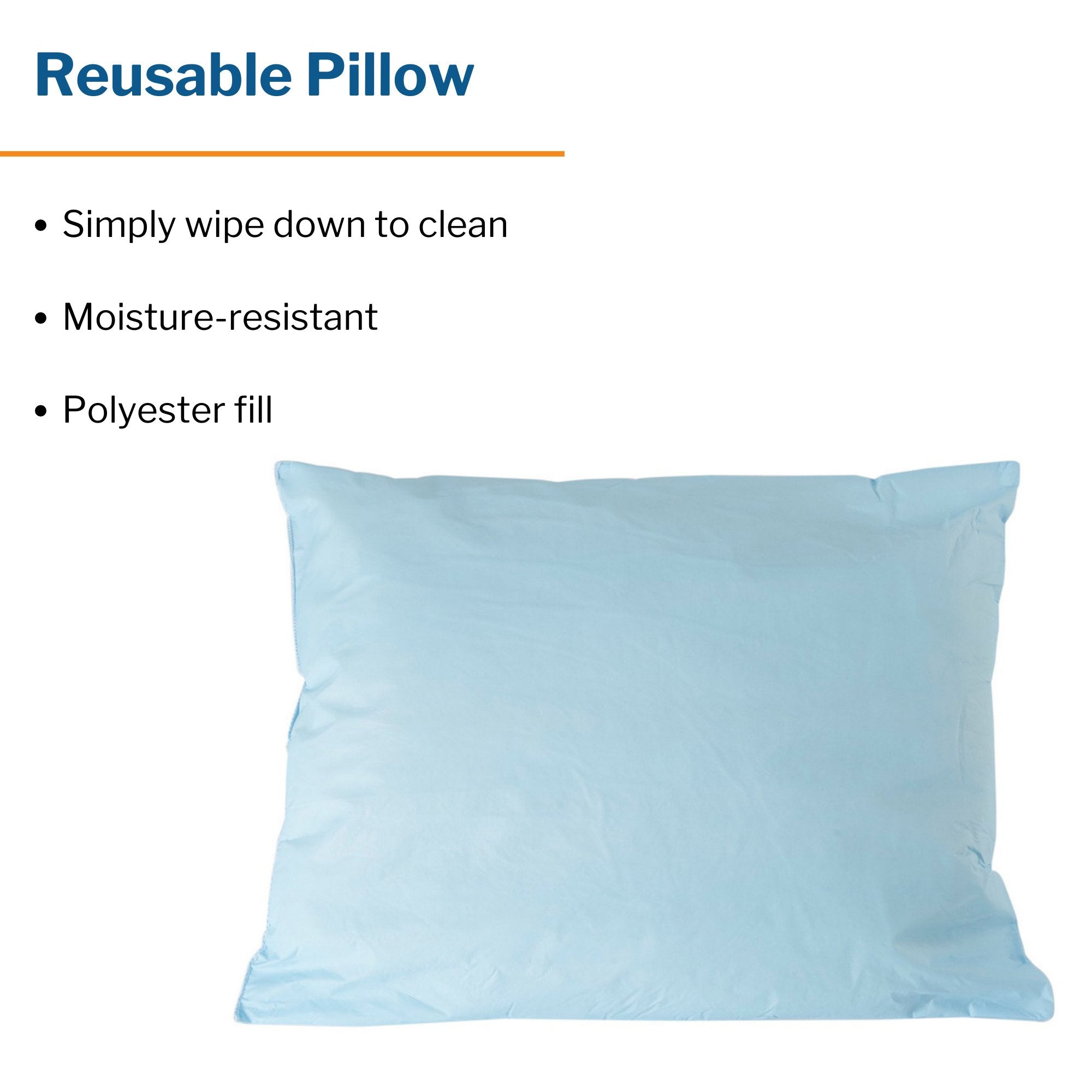 Bed Pillow McKesson 20 X 26 Inch Blue Reusable, Packaging Type- Case