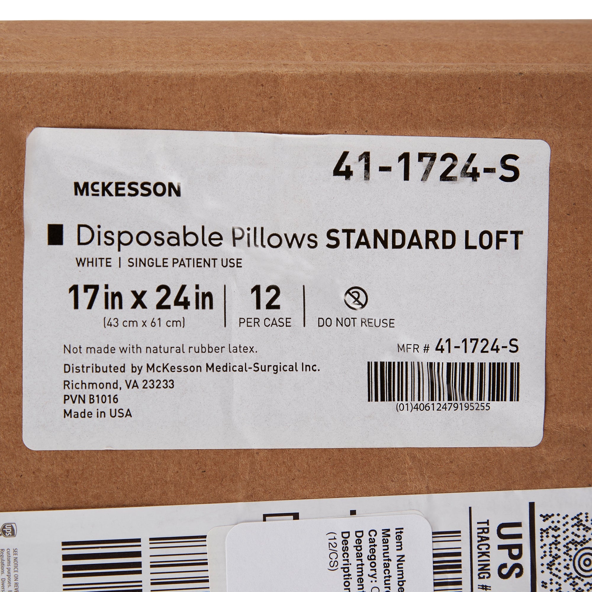 Bed Pillow McKesson 17 X 24 Inch White Disposable,Packaging Type- Each
