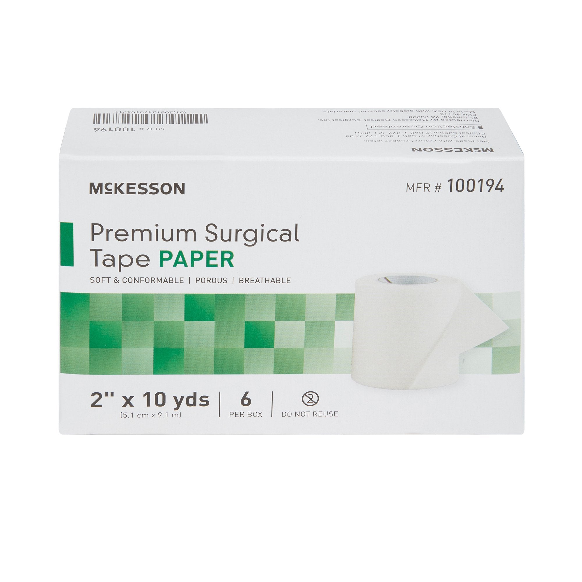 Medical Tape McKesson White 2 Inch X 10 Yard Paper NonSterile