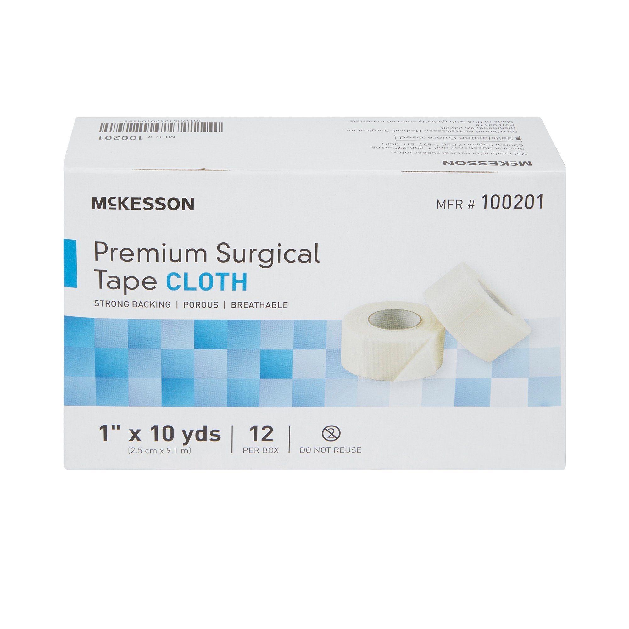 Medical Tape McKesson White 1 Inch X 10 Yard Silk-Like Cloth NonSterile