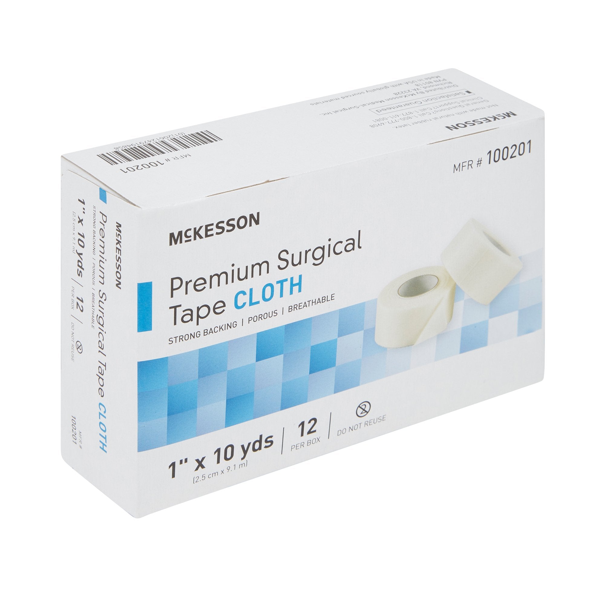 Medical Tape McKesson White 1 Inch X 10 Yard Silk-Like Cloth NonSterile