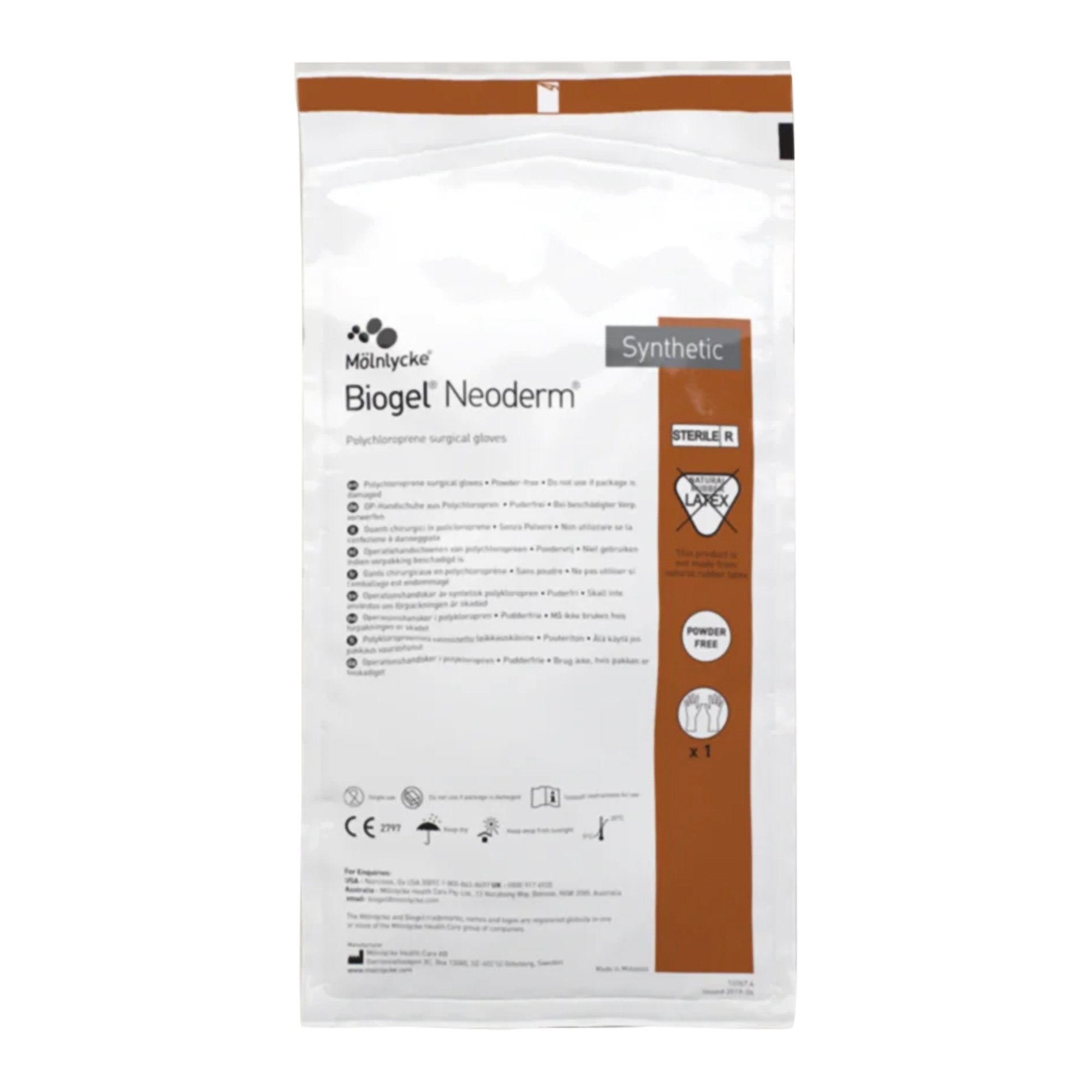 Surgical Glove Biogel NeoDerm Size 7.5 Sterile Polyisoprene Standard Cuff Length Micro Textured Light Brown Not Chemo Approved