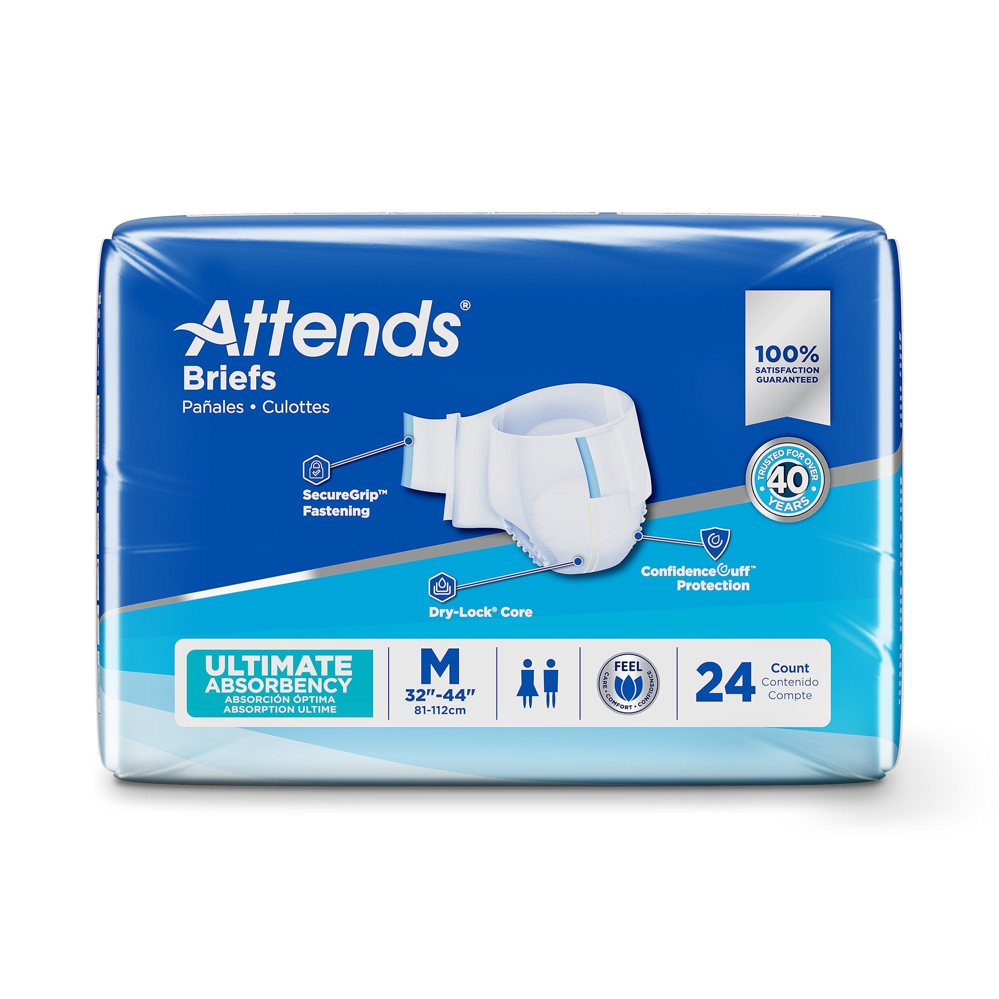 Unisex Adult Incontinence Brief Attends Advanced Medium Disposable Heavy Absorbency, Packaging Type- Case