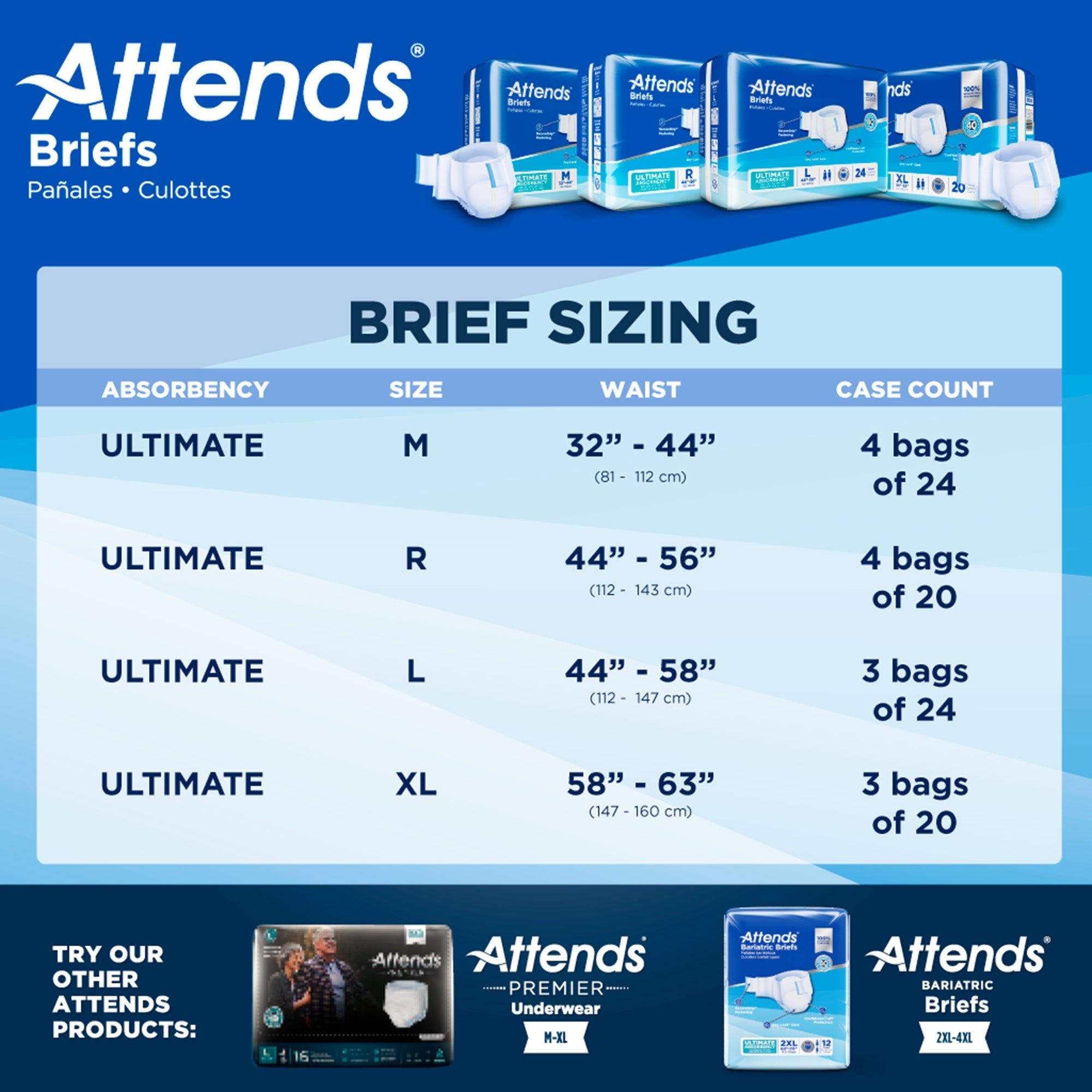 Unisex Adult Incontinence Brief Attends Advanced Medium Disposable Heavy Absorbency, Packaging Type- Case