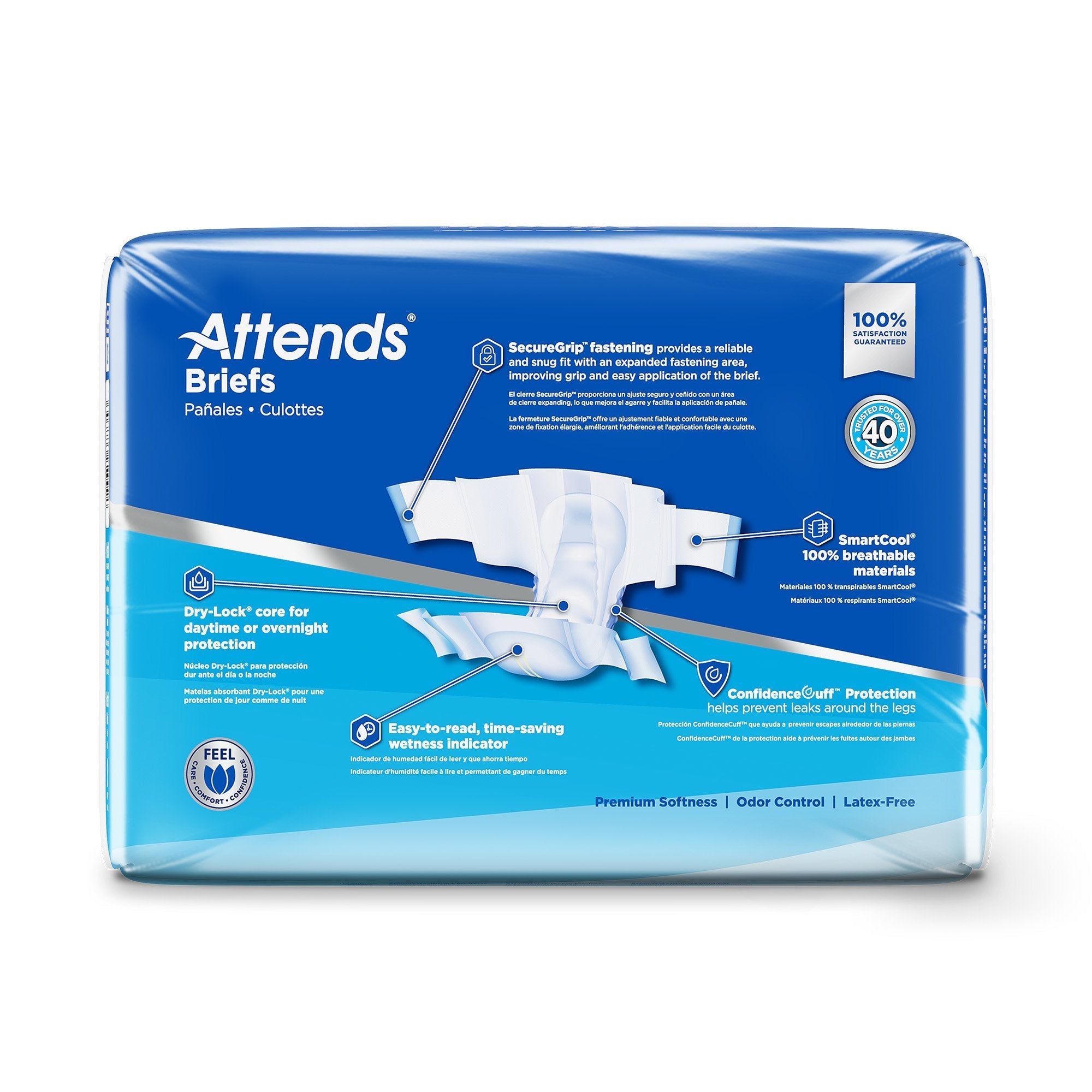 Unisex Adult Incontinence Brief Attends Advanced Regular Disposable Heavy Absorbency, Packaging Type- Case