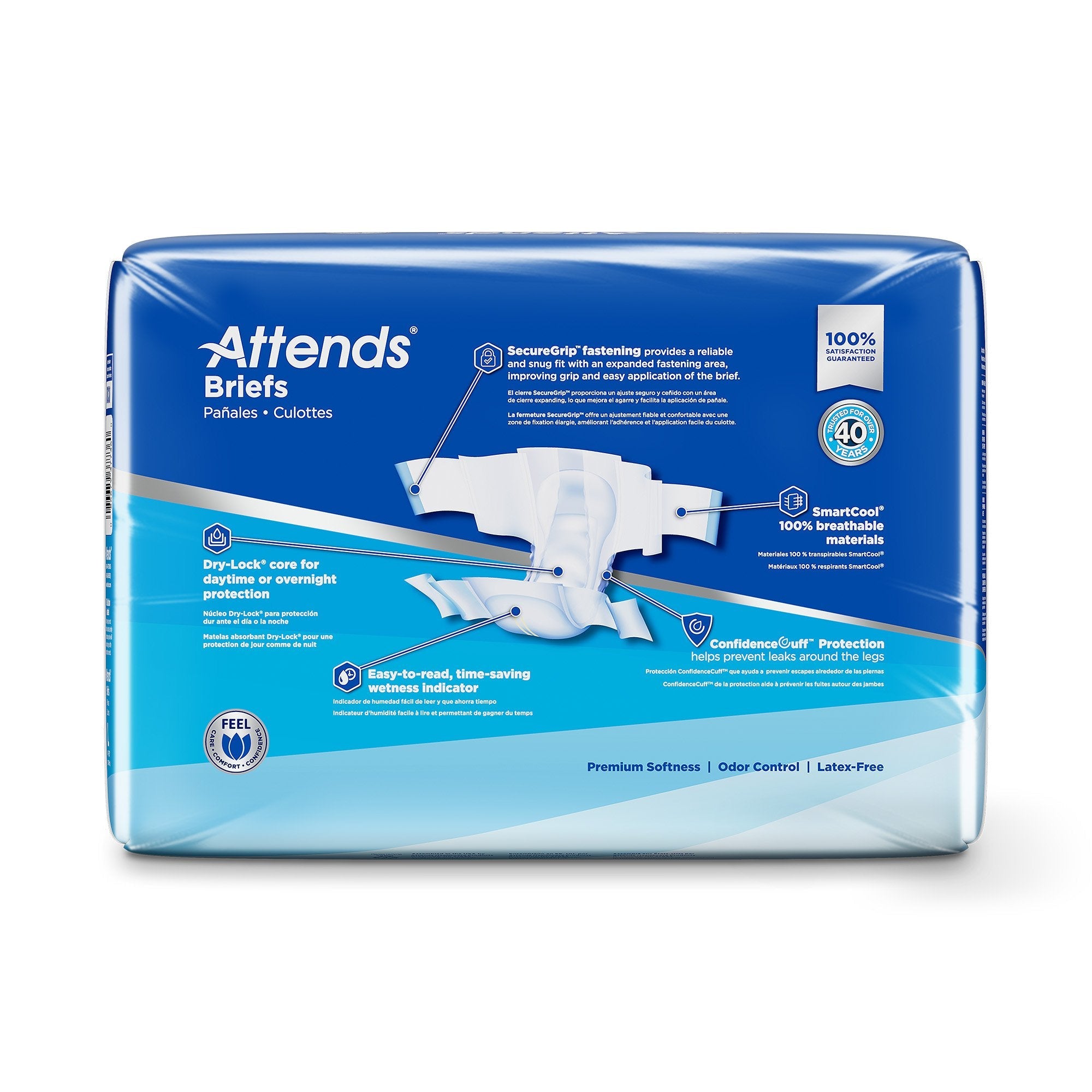 Unisex Adult Incontinence Brief Attends Advanced Large Disposable Heavy Absorbency, Packaging Type- Case