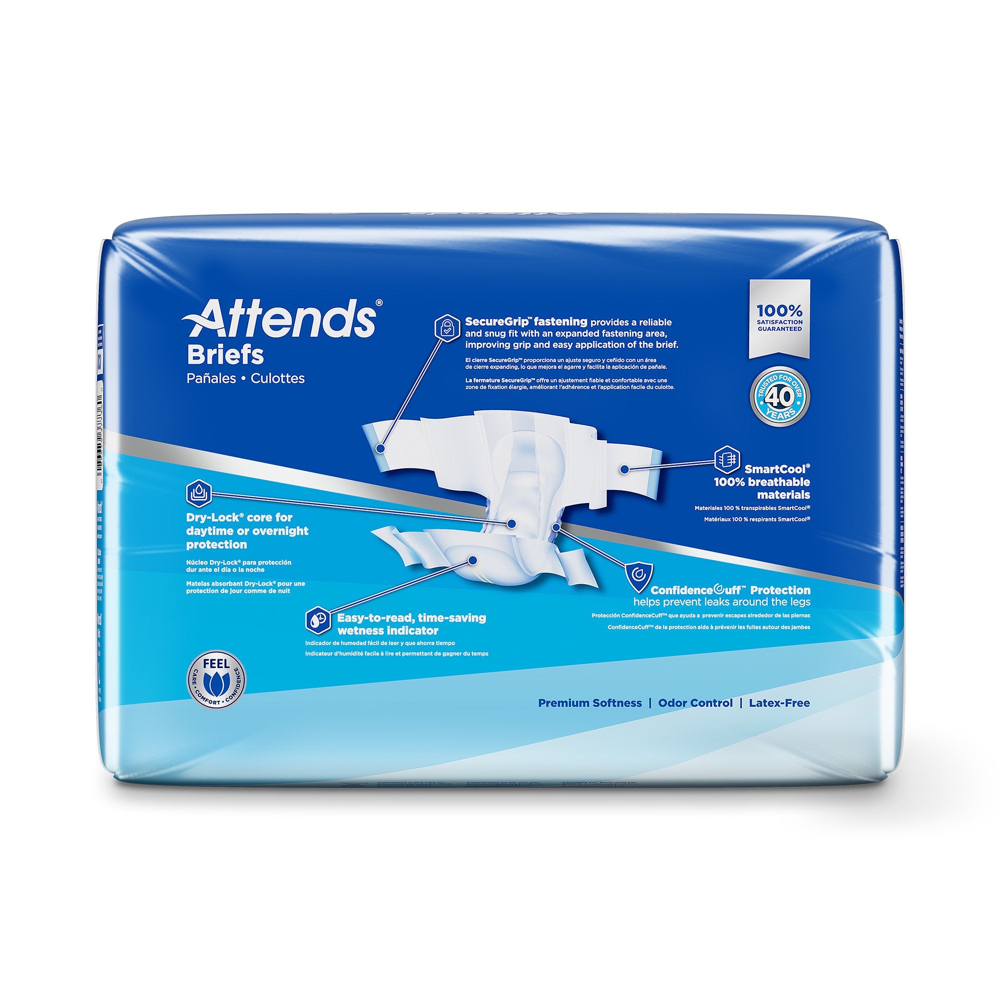 Unisex Adult Incontinence Brief Attends Advanced Large Disposable Heavy Absorbency, Packaging Type- Case
