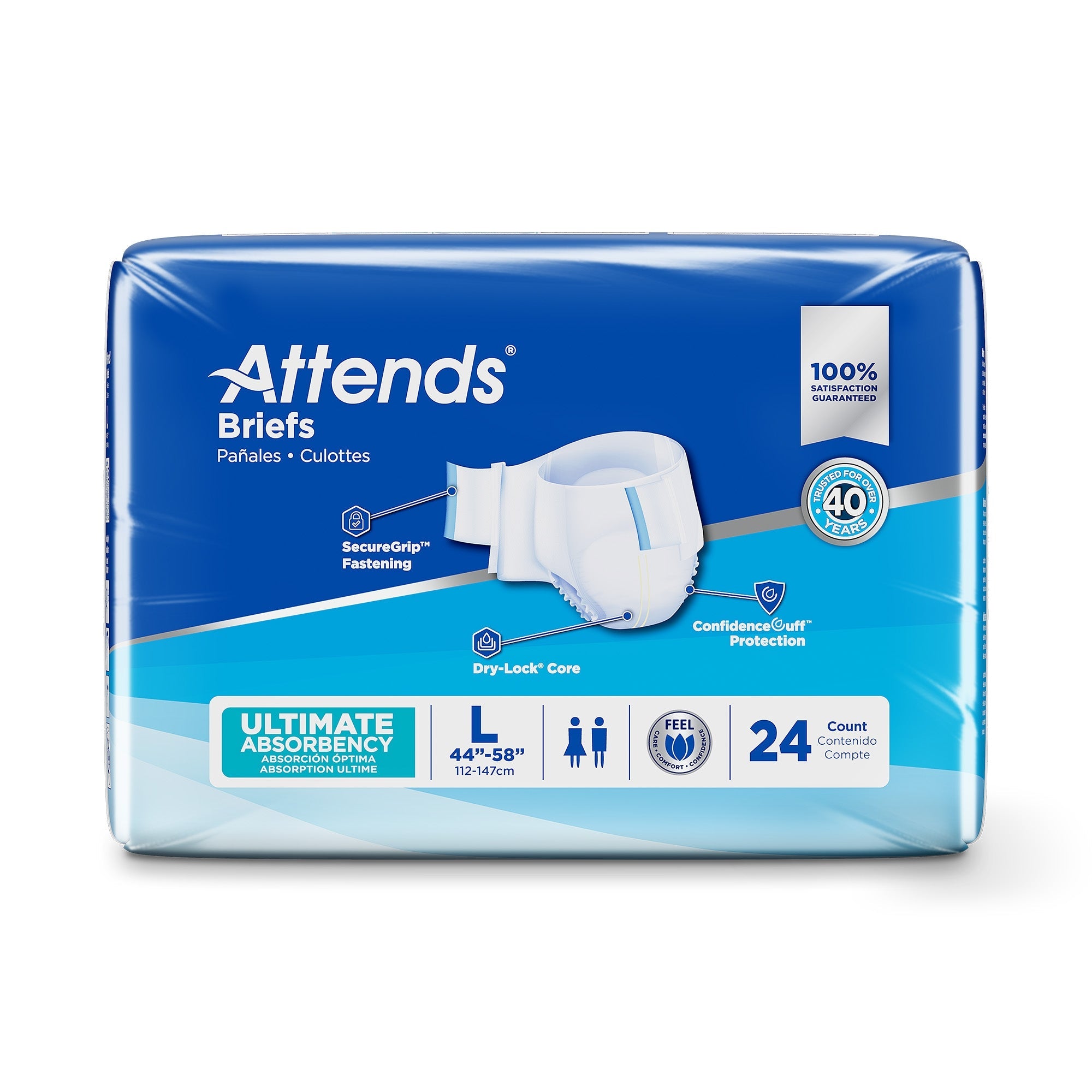 Unisex Adult Incontinence Brief Attends Advanced Large Disposable Heavy Absorbency, Packaging Type- Case